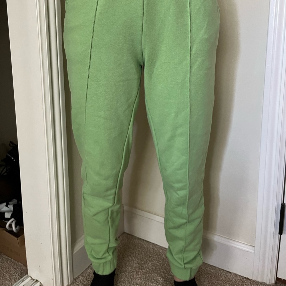 green cotton trousers